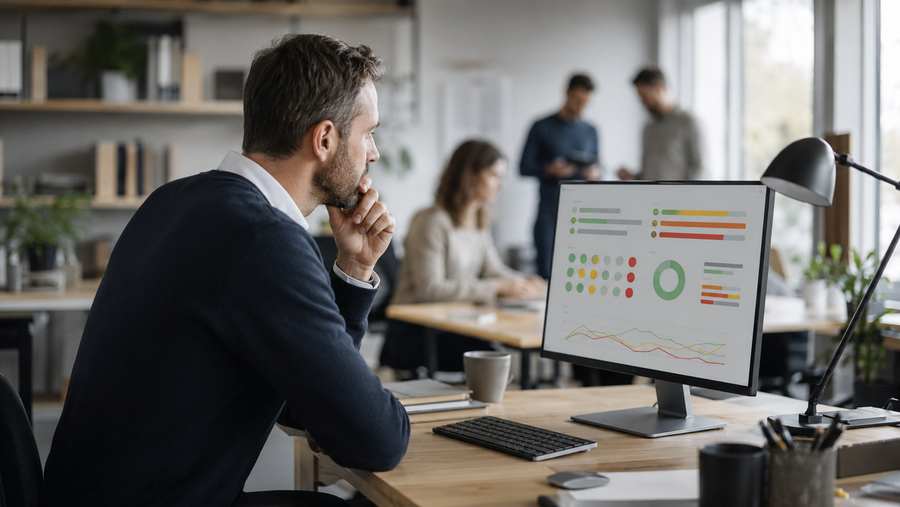 Équipe en réunion dans une PME suisse, illustrant la prévention des risques psychosociaux au travail